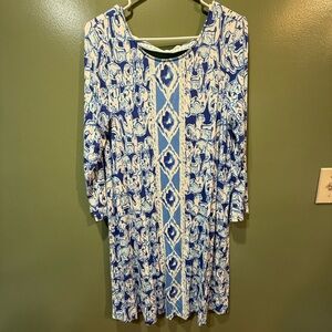 Lilly Pulitzer Blue and White Long Sleeve Dress